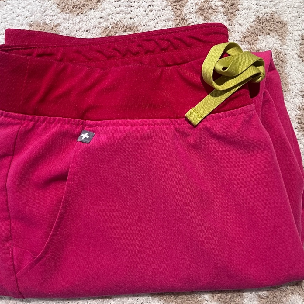 Pink and Yellow Jogger scrub pants